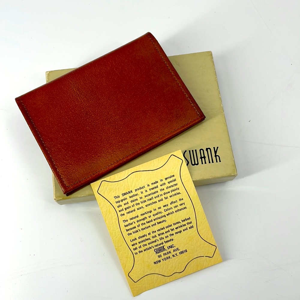 Vintage Swank Cognac Genuine Buffalo Wallet